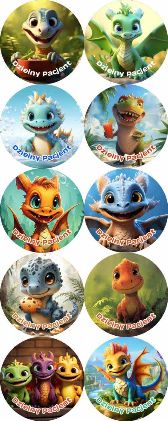 Naklejki Dzielny Pacjent - Smoki