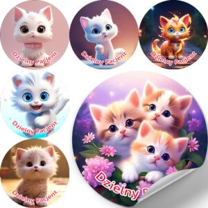 Naklejki Dzielny Pacjent - Kotki