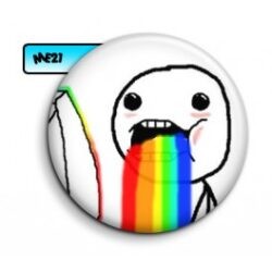 Plakietka rzygam tęcza