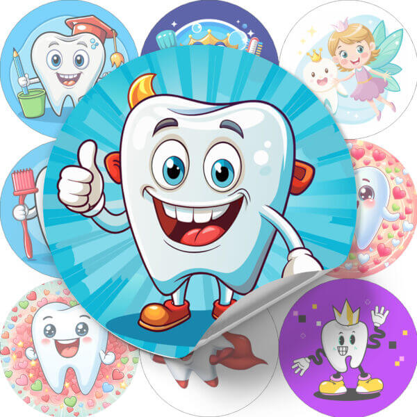 Naklejki Dzielny Pacjent - Zęby Dentysta