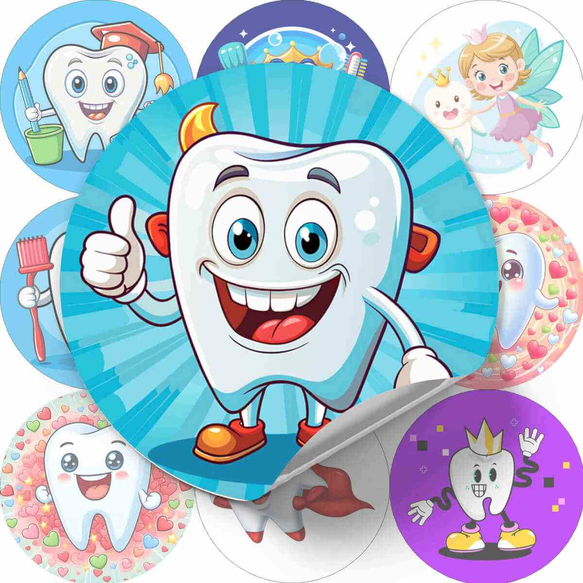 Naklejki Dzielny Pacjent - Zęby Dentysta