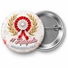 Przypinka 11 Listopada Kotylion z Laurem: przypinka na 11 Listopada z napisem 11 Listopada oraz polem przedszkole (np. Przedszkole nr 5) – przód i aluminiowy tył z agrafką