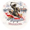 Wzór: Przypinka 11 Listopada Syrenka Warszawska – napis 11 Listopada i pole miejscowość na biało-czerwonej grafice