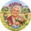 Wzór: Przypinka Babcia z Imieniem – napis BABCIA i pole imię na pastelowym tle