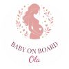 Wzór: Przypinka Baby on Board – napis BABY ON BOARD i pole imię na pastelowym tle