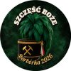 Wzór: Przypinka Barbórka Czako z Pióropuszem – napis SZCZĘŚĆ BOŻE i pole napis dolny na grafice w górniczym stylu