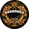 Wzór: Przypinka Barbórka Wieniec Laurowy – napis BARBÓRKA i pole rok na grafice w górniczym stylu