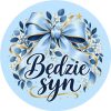 Wzór: Przypinka Będzie Syn – pastelowa grafika z napisem Będzie syn