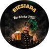 Wzór: Przypinka Biesiada Barbórkowa – napis BIESIADA i pole napis dolny na grafice w górniczym stylu