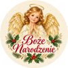 Wzór: Przypinka Boże Narodzenie Anioł – świąteczna grafika z napisem Boże Narodzenie