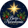 Wzór: Przypinka Boże Narodzenie Gwiazda – świąteczna grafika z napisem Boże Narodzenie