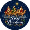 Wzór: Przypinka Boże Narodzenie Trzej Królowie – świąteczna grafika z napisem Boże Narodzenie