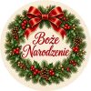 Wzór: Przypinka Boże Narodzenie Wianek – świąteczna grafika z napisem Boże Narodzenie