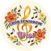 Wzór: Przypinka Chór Seniorów – napis CHÓR SENIORÓW i pole nazwa chóru na pastelowym tle