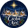 Wzór: Przypinka Cicha Noc Gwiazda – świąteczna grafika z napisem Cicha Noc