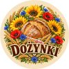 Wzór: Przypinka Dożynki Chleb i Kwiaty – pastelowa grafika z napisem DOŻYNKI