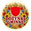 Wzór: Przypinka Dożynki Herb i Wieniec – pastelowa grafika z napisem DOŻYNKI GMINNE