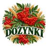 Wzór: Przypinka Dożynki Jarzębina – pastelowa grafika z napisem DOŻYNKI
