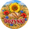 Wzór: Przypinka Dożynki Łany Zbóż – pastelowa grafika z napisem DOŻYNKI