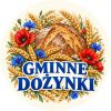 Wzór: Przypinka Dożynki Maki i Modraki – pastelowa grafika z napisem GMINNE DOŻYNKI