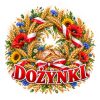 Wzór: Przypinka Dożynki Polskie – pastelowa grafika z napisem DOŻYNKI