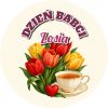 Wzór: Przypinka Dzień Babci z Imieniem – napis DZIEŃ BABCI i pole imię na pastelowym tle