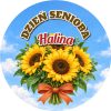 Wzór: Przypinka Dzień Seniora z Imieniem – napis DZIEŃ SENIORA i pole imię na pastelowym tle