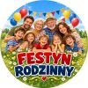 Wzór: Przypinka Festyn Rodzinny Wesoły – pastelowa grafika z napisem FESTYN RODZINNY
