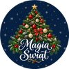 Wzór: Przypinka Magia Świąt Choinka – świąteczna grafika z napisem Magia Świąt
