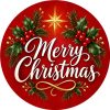 Wzór: Przypinka Merry Christmas Czerwień – świąteczna grafika z napisem Merry Christmas