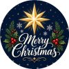 Wzór: Przypinka Merry Christmas Granat – świąteczna grafika z napisem Merry Christmas