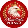 Wzór: Przypinka Niepodległa Polska na Czerwieni – biało-czerwona grafika z napisem Niepodległa Polska