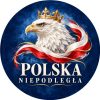 Wzór: Przypinka Polska Niepodległa Orzeł – biało-czerwona grafika z napisem POLSKA NIEPODLEGŁA