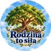 Wzór: Przypinka Rodzina to Siła – pastelowa grafika z napisem Rodzina to siła