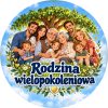 Wzór: Przypinka Rodzina Wielopokoleniowa – pastelowa grafika z napisem Rodzina wielopokoleniowa