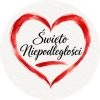 Wzór: Przypinka Święto Niepodległości Serce – biało-czerwona grafika z napisem Święto Niepodległości