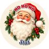 Wzór: Przypinka Święty Mikołaj Portret – napis HO HO HO i pole imię na świątecznej grafice