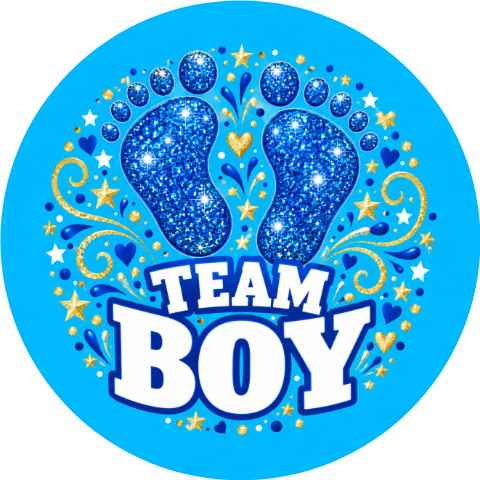 Wzór: Przypinka Team Boy Stópki – pastelowa grafika z napisem TEAM BOY