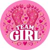 Wzór: Przypinka Team Girl Stópki – pastelowa grafika z napisem TEAM GIRL