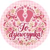 Wzór: Przypinka To Dziewczynka – pastelowa grafika z napisem To dziewczynka!
