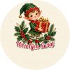 Wzór: Przypinka Wesołych Świąt Elf – świąteczna grafika z napisem Wesołych Świąt