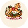 Wzór: Przypinka Wesołych Świąt Konik na Biegunach – świąteczna grafika z napisem Wesołych Świąt
