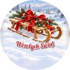 Wzór: Przypinka Wesołych Świąt Sanki – świąteczna grafika z napisem Wesołych Świąt