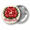 Przypinka Wesołych Świąt Świąteczny Sweter: przypinka na Boże Narodzenie z napisem Wesołych Świąt – przód i aluminiowy tył z agrafką