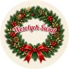 Wzór: Przypinka Wesołych Świąt Wieniec – świąteczna grafika z napisem Wesołych Świąt