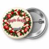 Przypinka Wieniec z Wełny: przypinka na Boże Narodzenie z napisem Ciepłe Święta oraz polem rok (np. 2026) – przód i aluminiowy tył z agrafką