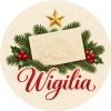 Wzór: Przypinka Wigilia Opłatek – świąteczna grafika z napisem Wigilia