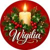 Wzór: Przypinka Wigilia Świeca – świąteczna grafika z napisem Wigilia