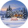 Wzór: Przypinka Zimowy Las – napis Cicha Noc i pole rok na świątecznej grafice