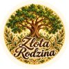 Wzór: Przypinka Złota Rodzina – pastelowa grafika z napisem Złota Rodzina